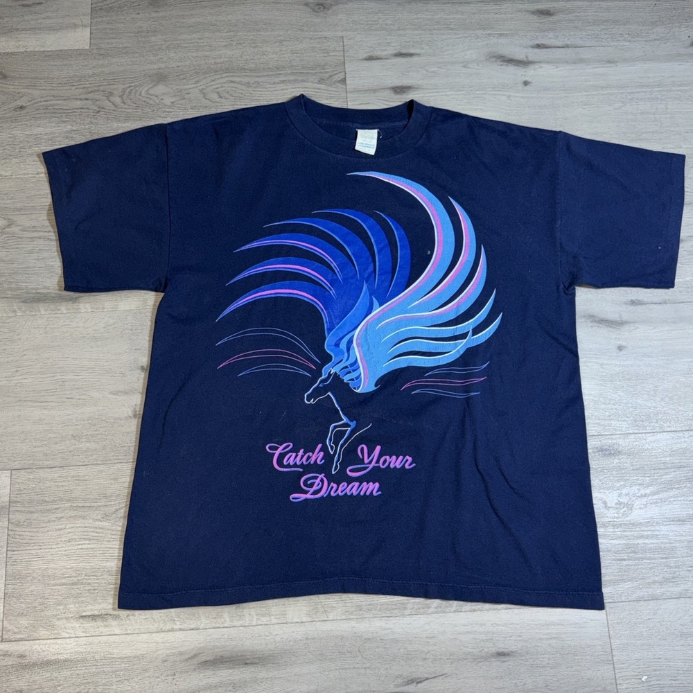 Vintage Pegasus Catch‎ Your Dream Graphic Tee XL Made USA 80s
